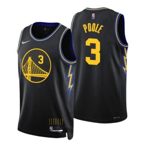 68643f2a004f5_1 Men's Golden State Warriors #3 Jordan Poole 2021/22 City Edition Black 75th Anniversary Stitched Basketball Jersey