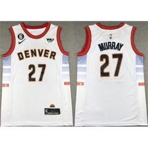 68643f6f285e4_1 Men's Denver Nuggets #27 Jamal Murray Silver 2022/23 City Edition With NO.6 Patch Stitched Jersey