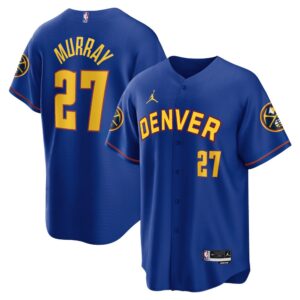 68643f8d0a47c_1 Men's Denver Nuggets #27 Jamal Murray Blue Cool Base Stitched Baseball Jersey