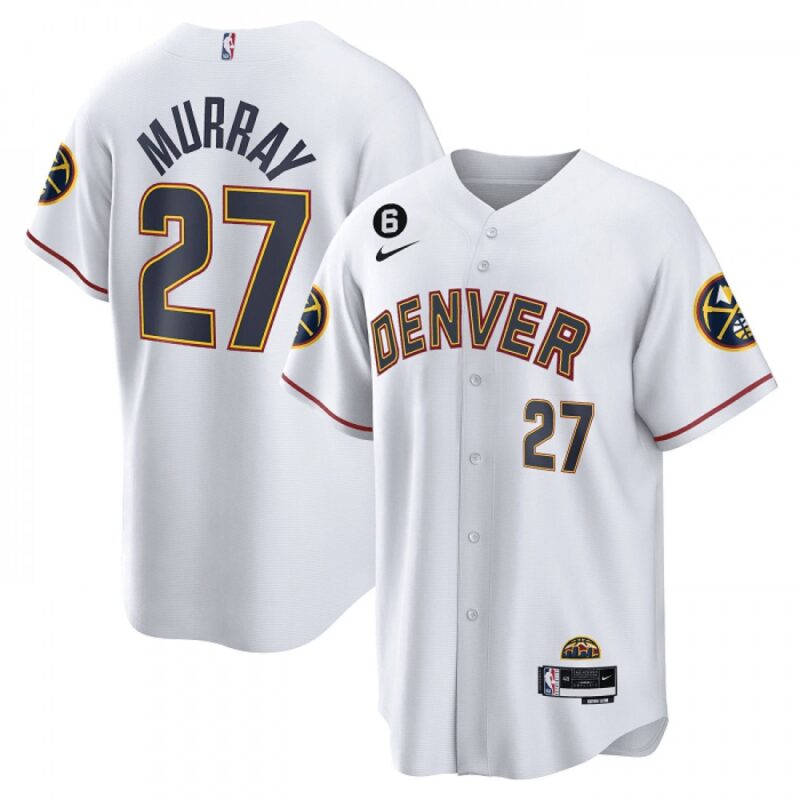 68643fb223e24_1 Men's Denver Nuggets #27 Jamal Murray White With No.6 Patch Cool Base Stitched Baseball Jersey