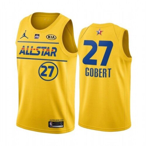 68643fc04bab4_1 Men's 2021 All-Star #27 Rudy Gobert Yellow Western Conference Stitched NBA Jersey