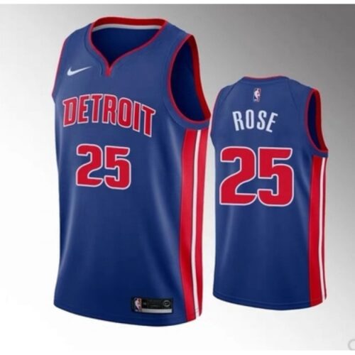 6864402aec2c2_1 Men's Detroit Pistons #25 Derrick Rose Blue 2019 Stitched NBA Jersey