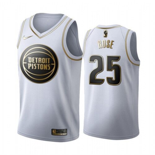 6864402e9d0af_1 Men's Detroit Pistons #25 Derrick Rose White 2019 Golden Stitched NBA Jersey