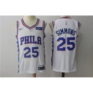 68644066e0f36_1 Men's Philadelphia 76ers #25 Ben Simmons White Stitched NBA Jersey