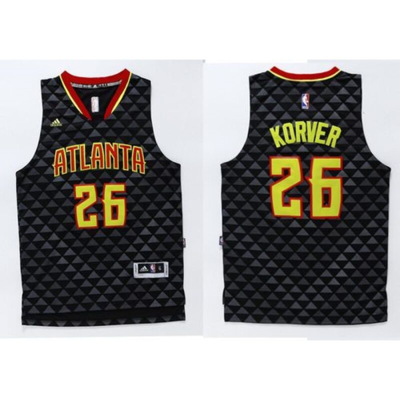 68644097e9235_1 Hawks #26 Kyle Korver Black Swingman Stitched NBA Jersey