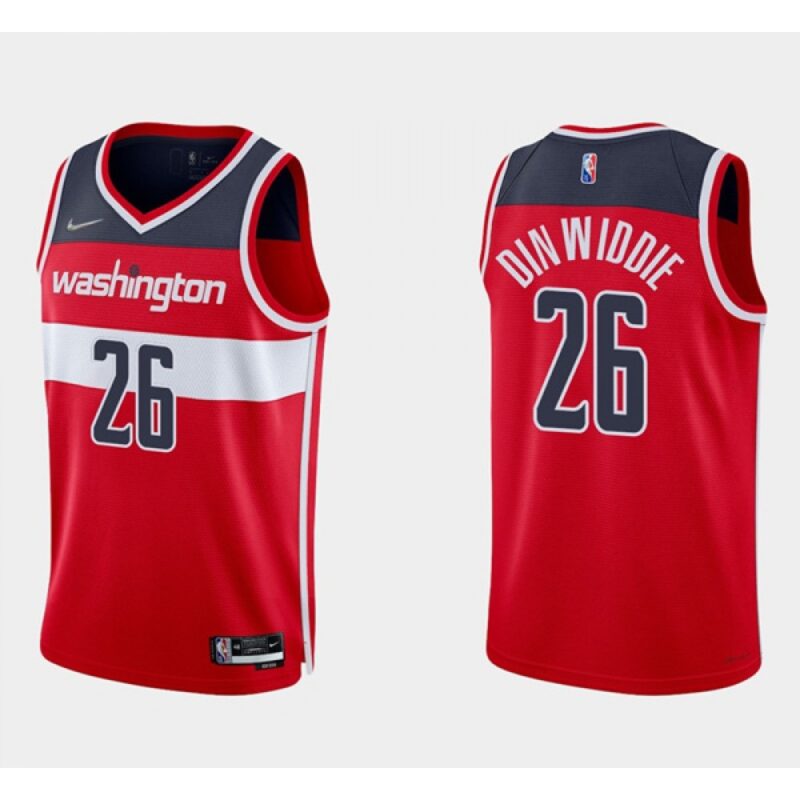 686440b9046ba_1 Men's Washington Wizards #26 Spencer Dinwiddie Red Icon Edition Stitched Jersey