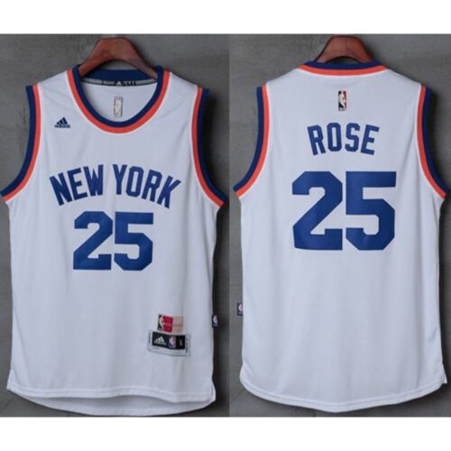 686440d943b17_1 Knicks #25 Derrick Rose New White Stitched NBA Jersey