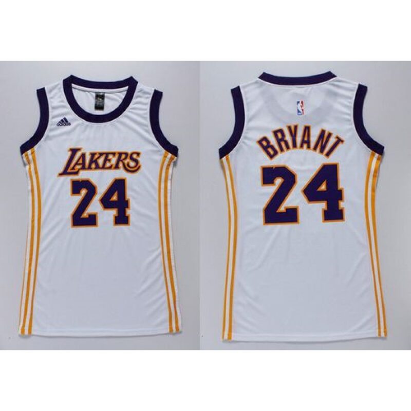 686440fc83f44_1 Lakers #24 Kobe Bryant White Women's Dress Stitched NBA Jersey