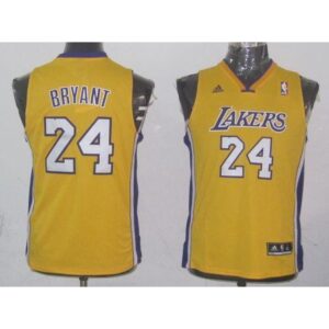 68644111f3b9a_1 Lakers #24 Kobe Bryant Yellow Champion Patch Stitched Youth NBA Jersey