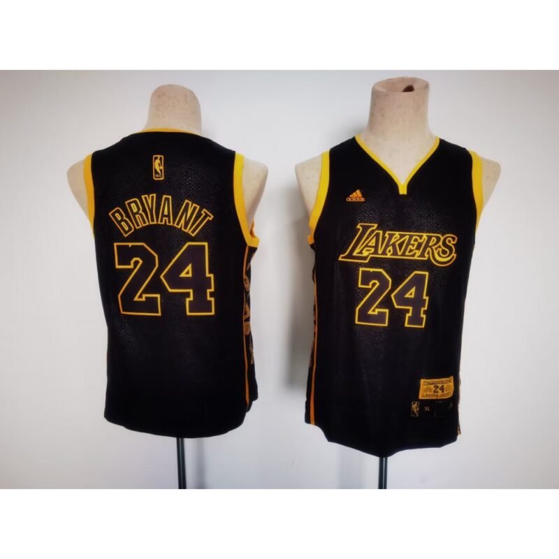 6864412c01740_1 Youth Los Angeles Lakers #24 Kobe Bryant Black Stitched Basketball Jersey