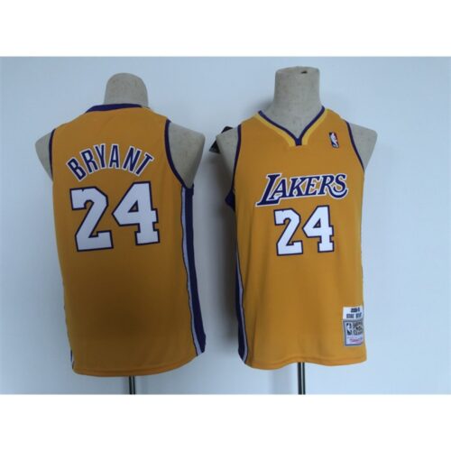 6864412e99a69_1 Youth Los Angeles Lakers #24 Kobe Bryant Yellow Stitched Basketball Jersey