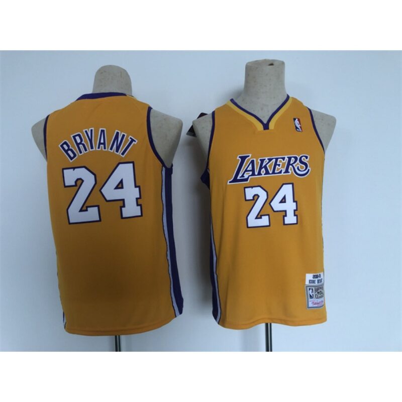 6864412e99a69_1 Youth Los Angeles Lakers #24 Kobe Bryant Yellow Stitched Basketball Jersey