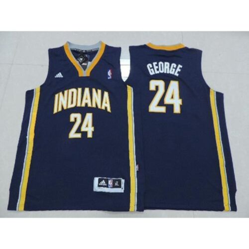 6864413e38efe_1 Pacers #24 Paul George Navy Blue Youth Stitched NBA Jersey