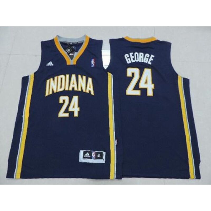 6864413e38efe_1 Pacers #24 Paul George Navy Blue Youth Stitched NBA Jersey