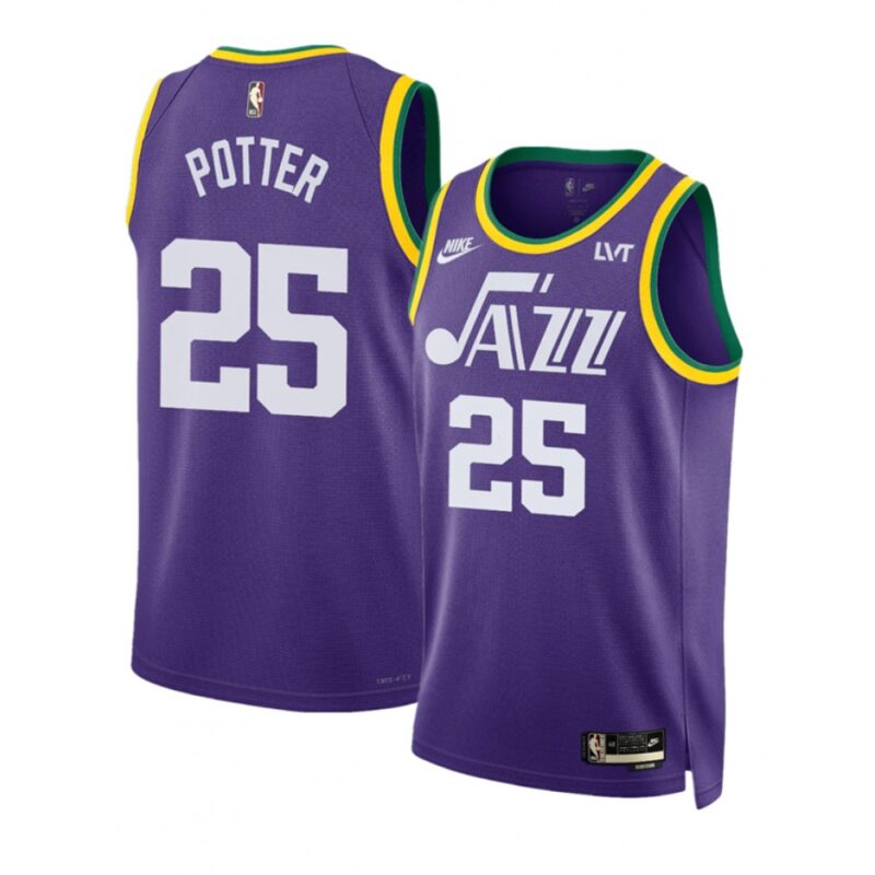 6864415c40fc6_1 Men's Utah Jazz #25 Micah Potter Purple 2023 Classic Edition Stitched Basketball Jersey