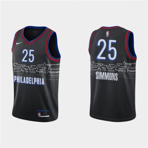 68644163425bc_1 Men's Philadelphia 76ers #25 Ben Simmons 2020-21 Black City Swingman Stitched NBA Jersey