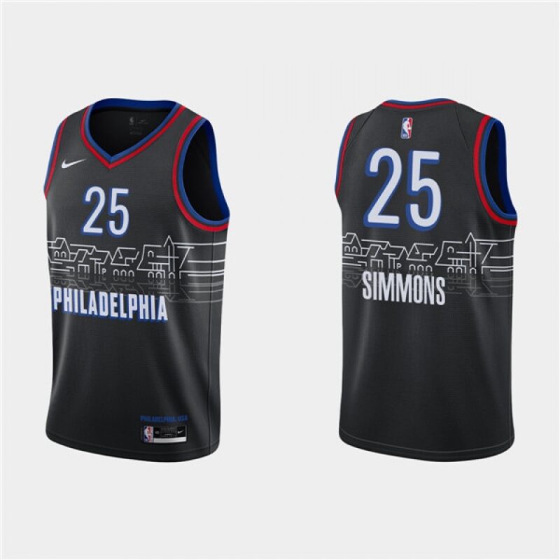 68644163425bc_1 Men's Philadelphia 76ers #25 Ben Simmons 2020-21 Black City Swingman Stitched NBA Jersey