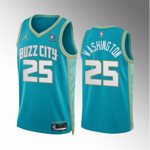 686441888d552_1 Men's Charlotte Hornets #25 P.J. Washington Teal 2023/24 City Edition Stitched Basketball Jersey