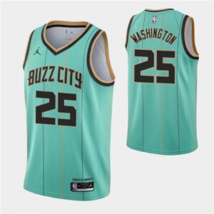 6864418c3c390_1 Men's Charlotte Hornets #25 P.J. Washington 2020-21 Teal City Edition Swingman Stitched Jersey