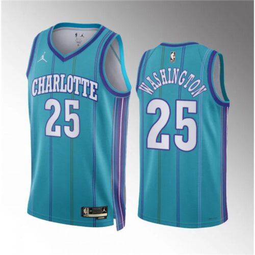 686441900342c_1 Men's Charlotte Hornets #25 P.J. Washington Teal 2023/24 Classic Edition Stitched Basketball Jersey