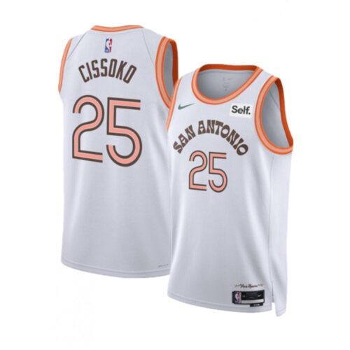 686441ae75144_1 Men's San Antonio Spurs #25 Sidy Cissoko White 2023/24 City Edition Stitched Basketball Jersey