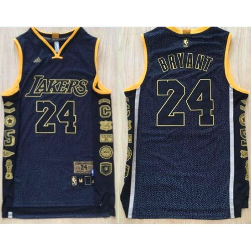 686442f431001_1 Lakers #24 Kobe Bryant Black Serpentine Retirement Memorial Stitched NBA Jersey