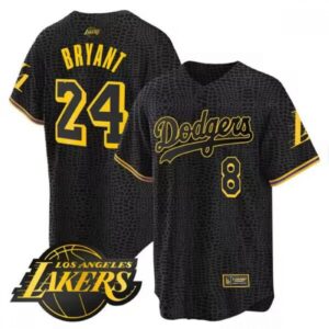 686442ff1dd54_1 Men's Los Angeles Lakers Front #8 Back #24 Kobe Bryant Black Cool Base With Patch Stitched Baseball Jersey