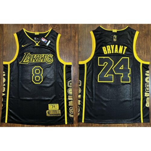 68644320de129_1 Men's Los Angeles Lakers Front #8 Back #24 Kobe Bryant Black Stitched Jersey