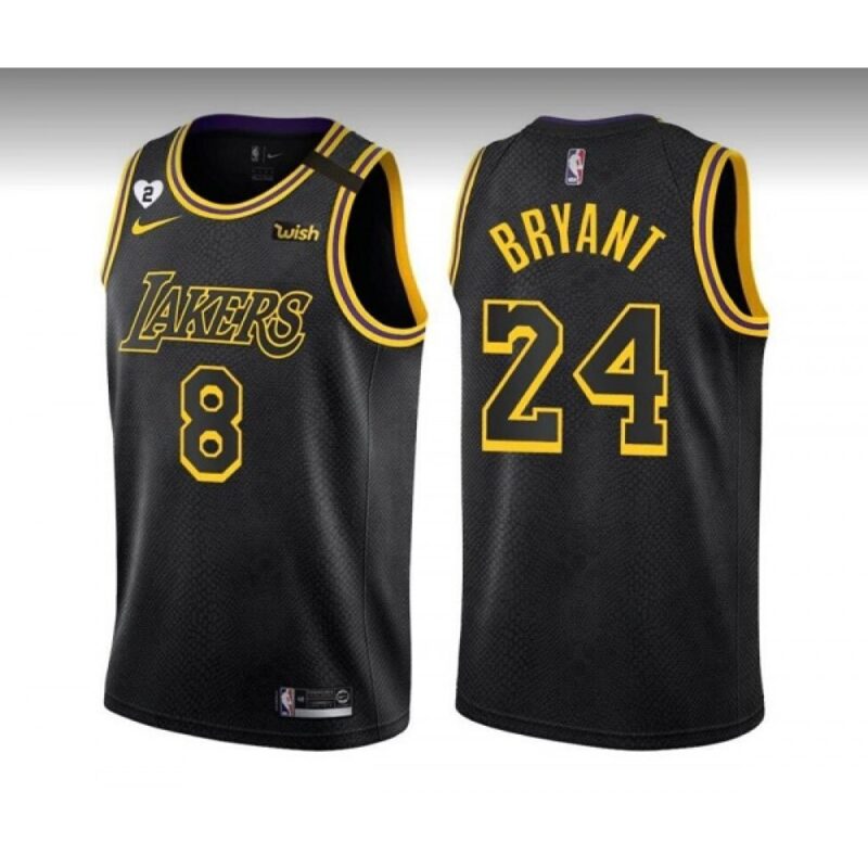 68644328127f0_1 Men's Los Angeles Lakers Front #8 Back #24 Kobe Bryant Black Stitched Jersey