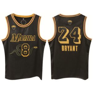 686443336c011_1 Men's Los Angeles Lakers Front #8 Back #24 Kobe Bryant Black Print Basketball Jersey
