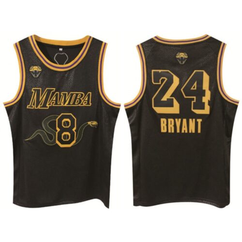 686443336c011_1 Men's Los Angeles Lakers Front #8 Back #24 Kobe Bryant Black Print Basketball Jersey