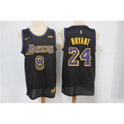 68644345b5305_1 Men's Los Angeles Lakers Front #8 Back #24 Kobe Bryant Black Stitched Jersey