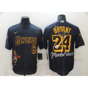 686443540b35f_1 Men's Los Angeles Lakers Front #8 Back #24 Kobe Bryant Black With KB Patch Cool Base Stitched Jersey