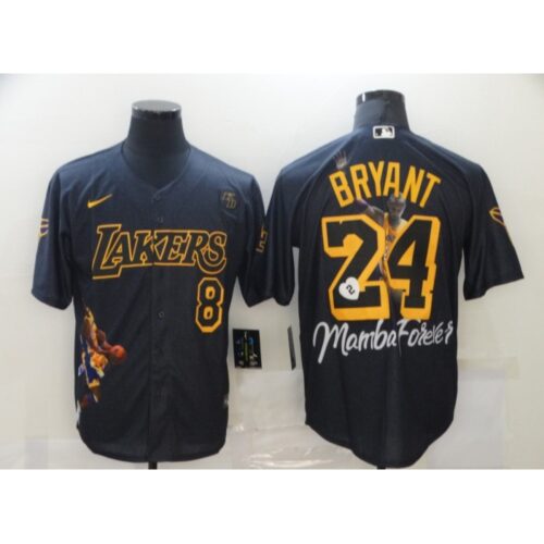 686443540b35f_1 Men's Los Angeles Lakers Front #8 Back #24 Kobe Bryant Black With KB Patch Cool Base Stitched Jersey