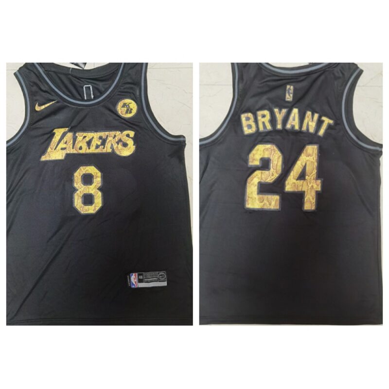 6864435faafd8_1 Men's Los Angeles Lakers Front #8 Back #24 Kobe Bryant Black Mamba Snake With Gold KB Patch And Number Stitched Jersey
