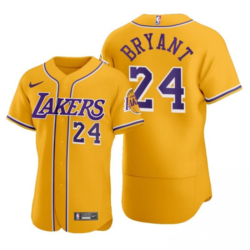 686443993763e_1 Men's Los Angeles Lakers #24 Kobe Bryant 2020 Gold NBA X MLB Crossover Edition Stitched Jersey