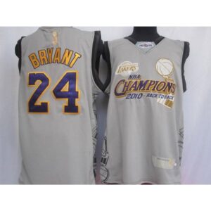 686443b002c95_1 Lakers #24 Kobe Bryant Grey 2010 NBA Finals Champions Stitched NBA Jersey