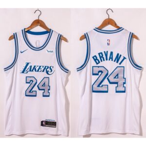6864441ca4e4c_1 Men's Los Angeles Lakers #24 Kobe Bryant White City Edition New Blue Silver Logo 2020-21 Stitched Jersey