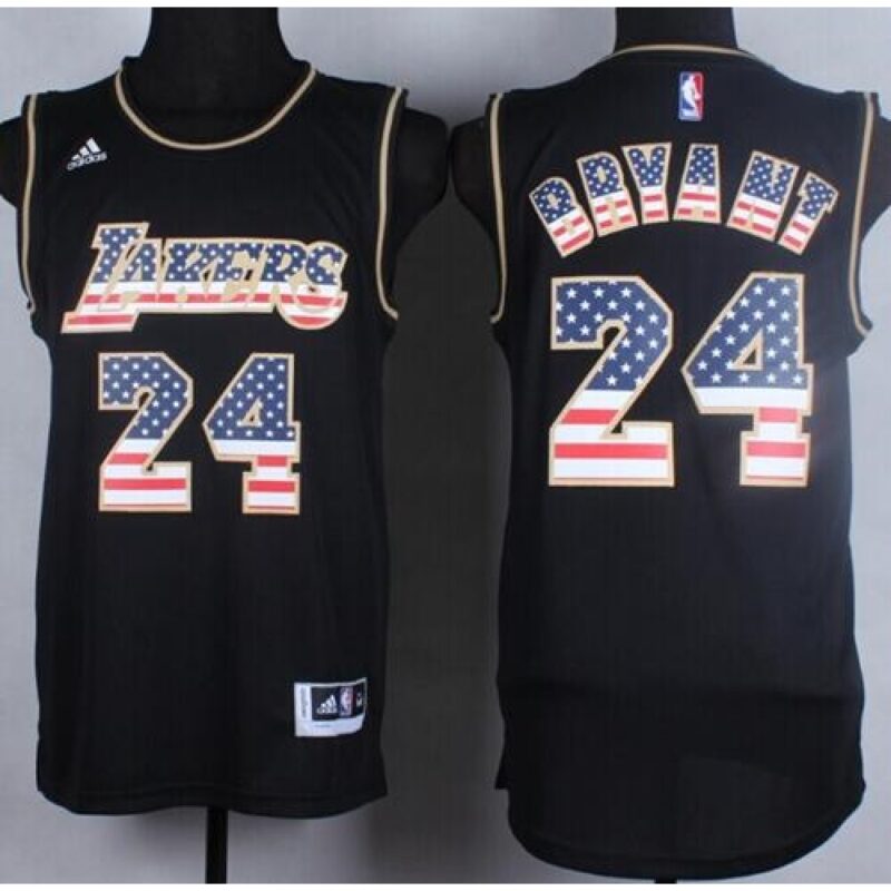 6864444add28b_1 Lakers #24 Kobe Bryant Black USA Flag Fashion Stitched NBA Jersey
