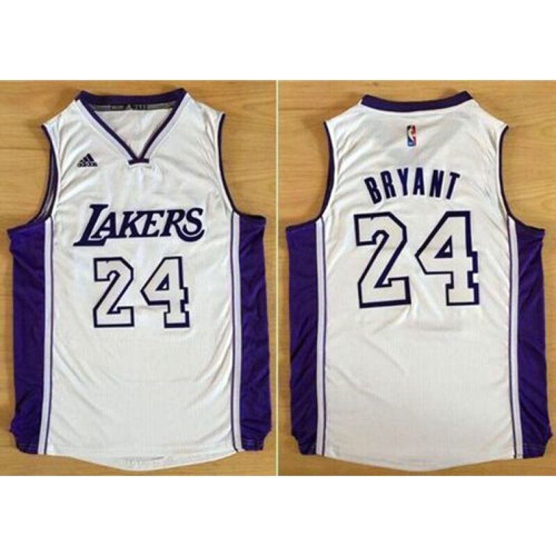 6864446015377_1 Lakers #24 Kobe Bryant White New Fashion Stitched NBA Jersey