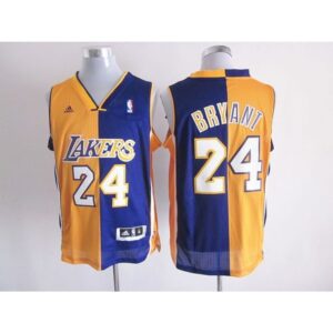 6864446389c8e_1 Lakers #24 Kobe Bryant Yellow/Purple Split Fashion Stitched NBA Jersey