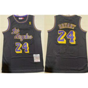 6864448682942_1 Men's Los Angeles Lakers #24 Kobe Bryant Black Throwback basketball Jersey