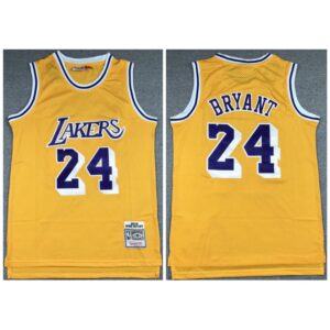 686444c8c1e56_1 Men's Los Angeles Lakers #24 Kobe Bryant Yellow Throwback Stitched Jersey