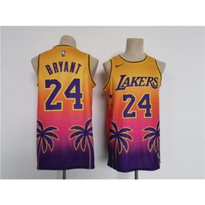 686444cfd1d55_1 Men's Los Angeles Lakers #24 Kobe Bryant Yellow/Pink Throwback basketball Jersey
