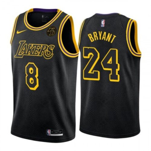 686444d6d0016_1 Men's Los Angeles Lakers Front #8 Back #24 Kobe Bryant With KB Patch Black Stitched Jersey