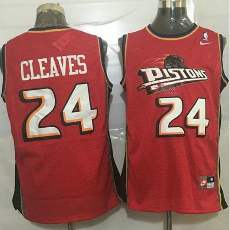 68644522a346b_1 Pistons #24 Mateen Cleaves Red Throwback Stitched NBA Jersey