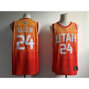 6864452619d42_1 Men's Utah Jazz #24 Grayson Allen Orange City Edition Swingman Stitched NBA Jersey