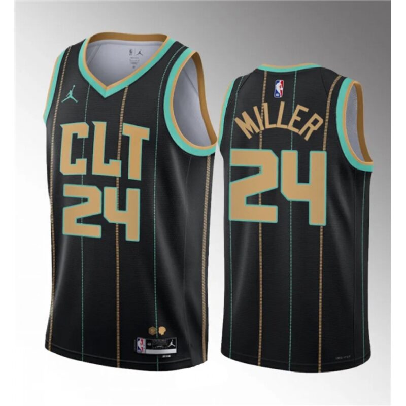 68644530d7ed2_1 Men's Charlotte Hornets #24 Brandon Miller Black 2022/23 Draft City Edition Stitched Basketball Jersey