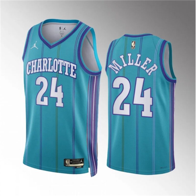 68644537ee92b_1 Men's Charlotte Hornets #24 Brandon Miller Teal 2023/24 Classic Edition Stitched Basketball Jersey
