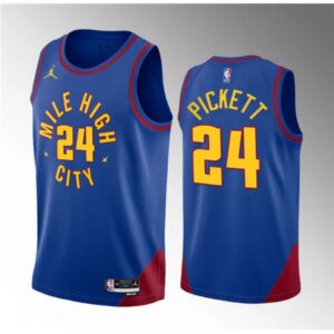 6864454cc342a_1 Men's Denver Nuggets #24 Jalen Pickett Blue 2023 Draft Statement Edition Stitched Basketball Jersey